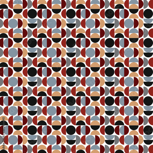 Abstract art circles. Geometrical parts of a circle like half or full in different color patterns
