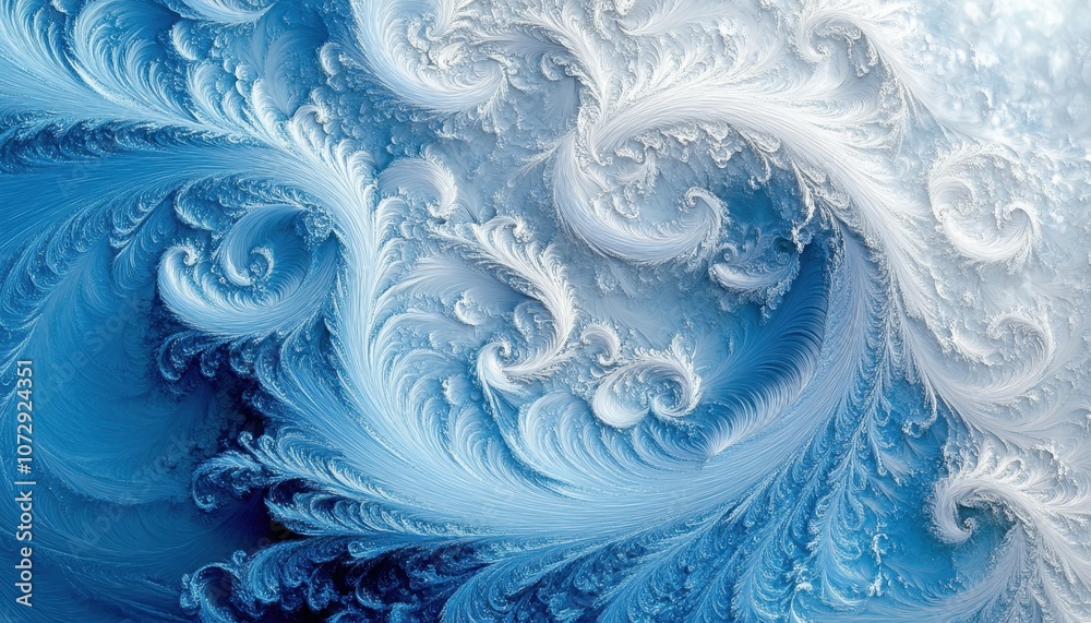 Abstract Blue and White Swirling Ice Formations Abstract Blue and White Swirling Ice Formations