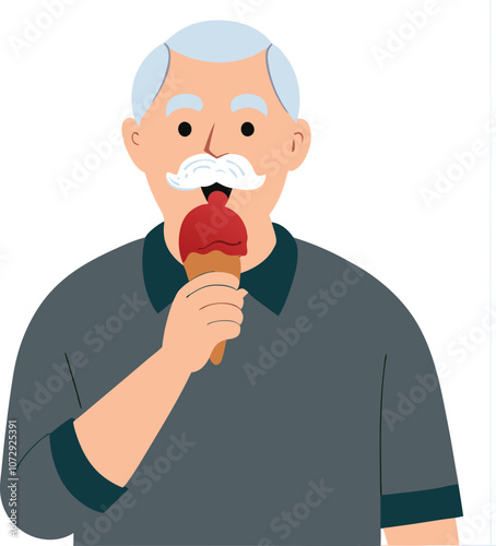 grandfather eating ice cream.eps