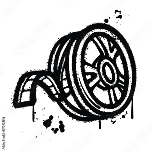 Graffiti Spray film roll isolated on white background