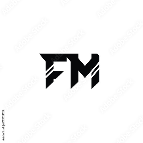 FM monogram logo design letter text name symbol monochrome logotype alphabet character simple logo