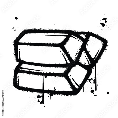 Graffiti Spray gold bar isolated on white background