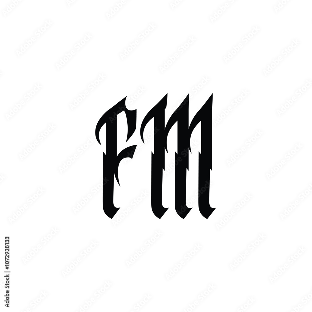 FM monogram logo design letter text name symbol monochrome logotype alphabet character simple logo FM monogram logo design letter text name symbol monochrome logotype alphabet character simple logo