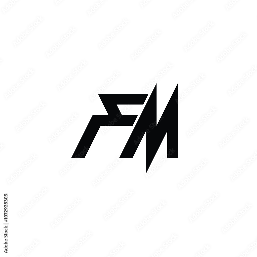 FM monogram logo design letter text name symbol monochrome logotype alphabet character simple logo FM monogram logo design letter text name symbol monochrome logotype alphabet character simple logo