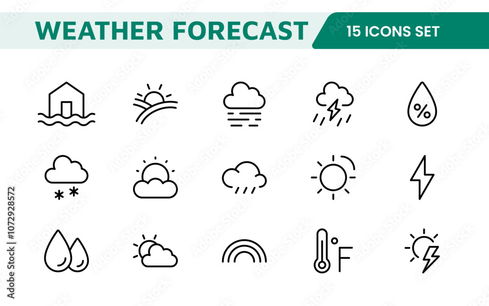 Weather Forecast Icon Set. Bright and dynamic icons for accurate weather reporting, perfect for enhancing apps, websites, and digital platforms Vector icons. Weather Forecast Icon Set. Bright and dynamic icons for accurate weather reporting, perfect for enhancing apps, websites, and digital platforms Vector icons.