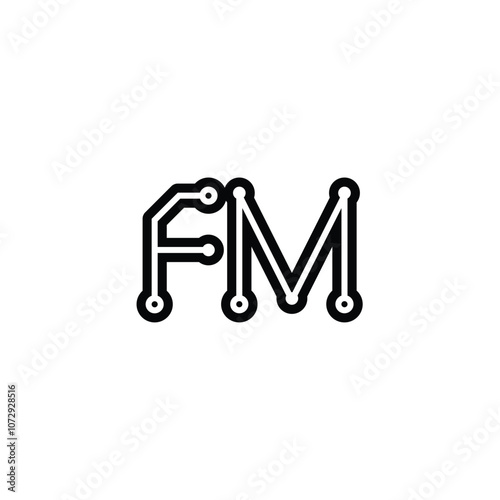 FM monogram logo design letter text name symbol monochrome logotype alphabet character simple logo