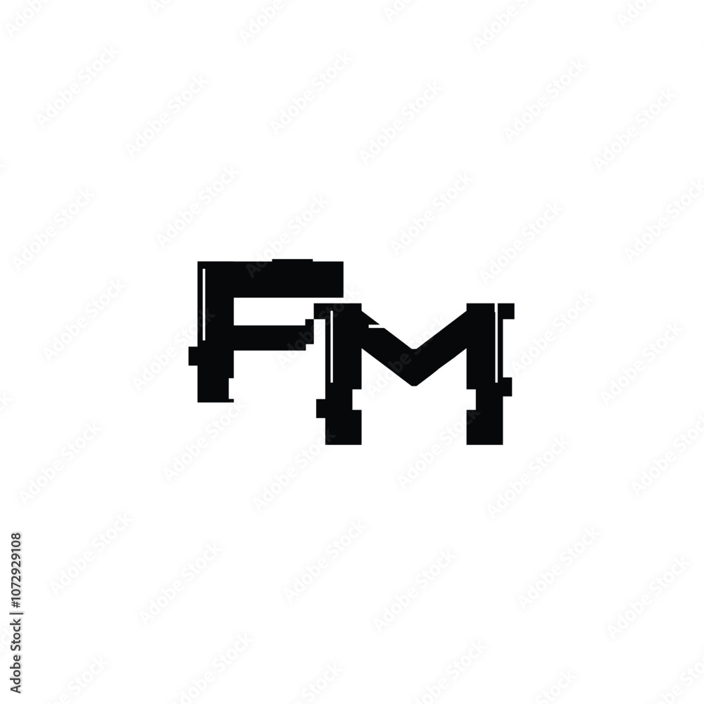 FM monogram logo design letter text name symbol monochrome logotype alphabet character simple logo FM monogram logo design letter text name symbol monochrome logotype alphabet character simple logo
