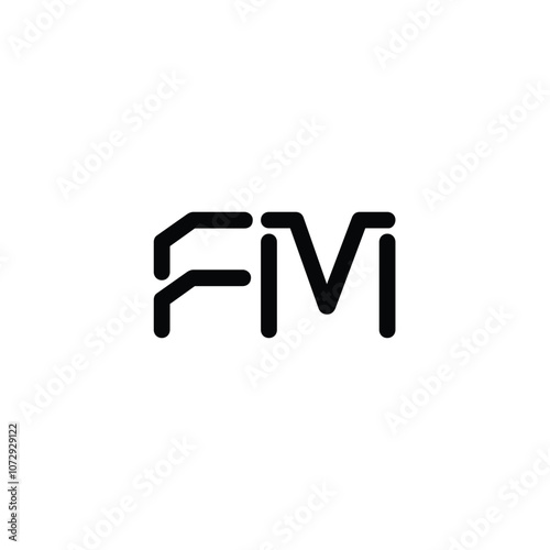 FM monogram logo design letter text name symbol monochrome logotype alphabet character simple logo