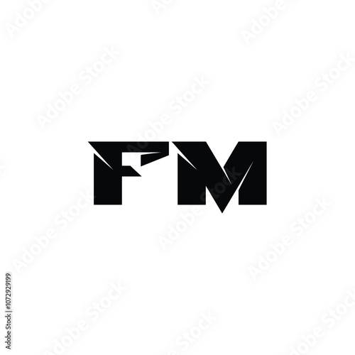 FM monogram logo design letter text name symbol monochrome logotype alphabet character simple logo