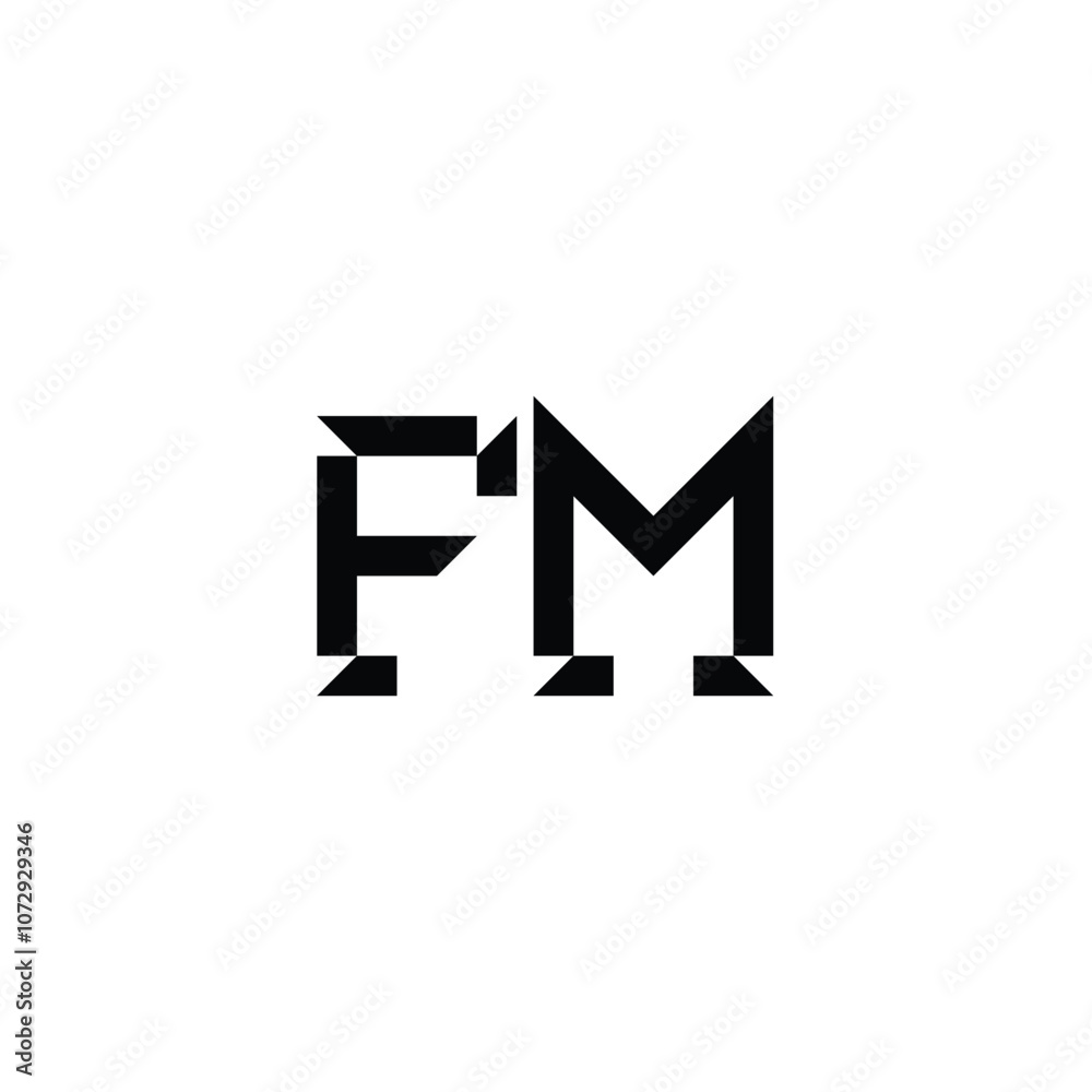 FM monogram logo design letter text name symbol monochrome logotype alphabet character simple logo FM monogram logo design letter text name symbol monochrome logotype alphabet character simple logo