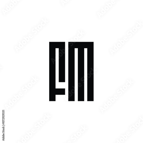 FM monogram logo design letter text name symbol monochrome logotype alphabet character simple logo