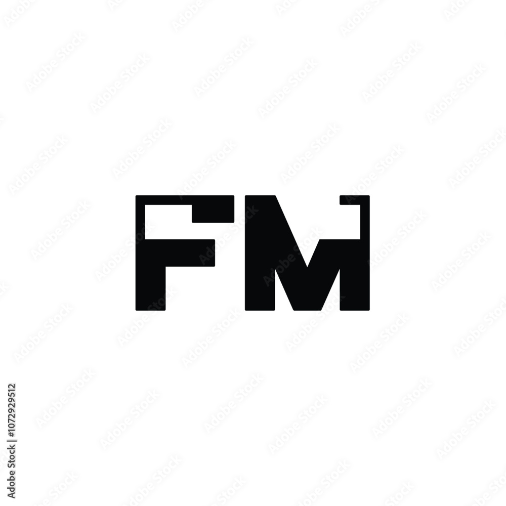 FM monogram logo design letter text name symbol monochrome logotype alphabet character simple logo FM monogram logo design letter text name symbol monochrome logotype alphabet character simple logo