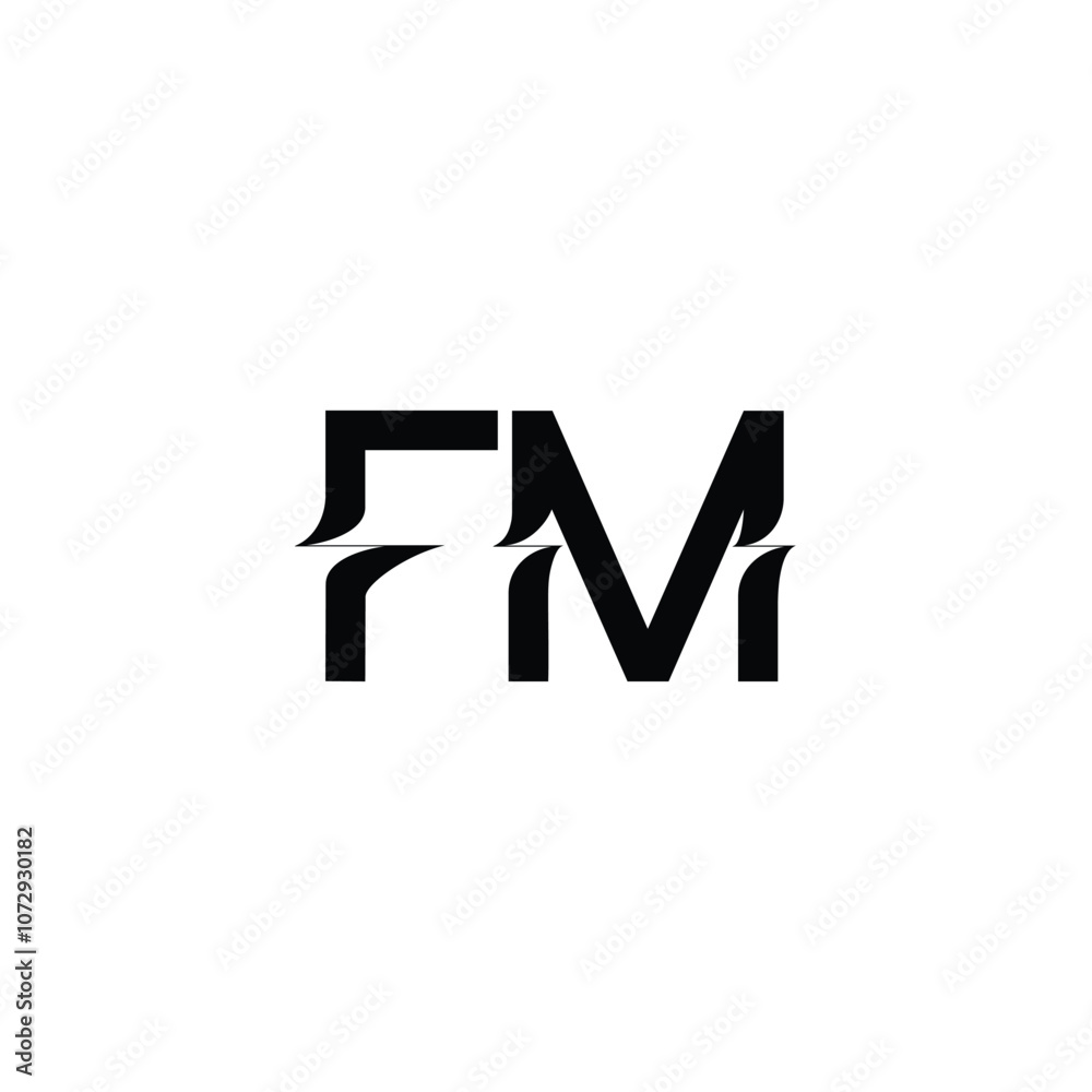 FM monogram logo design letter text name symbol monochrome logotype alphabet character simple logo FM monogram logo design letter text name symbol monochrome logotype alphabet character simple logo