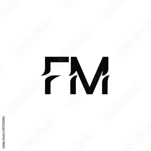 FM monogram logo design letter text name symbol monochrome logotype alphabet character simple logo