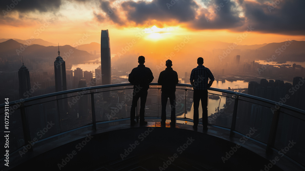 Abstract business team stands on the peak of success amid tall, innovative Smart city and graphs with statistics to analyze business potential and predict future developments in company growth.
Abstract business team stands on the peak of success amid tall, innovative Smart city and graphs with statistics to analyze business potential and predict future developments in company growth.
