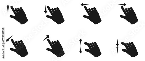 hand gesture, finger gesture swipe icon