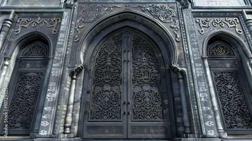 Ornate metal doors with intricate carvings, a grand entrance to a historic building.