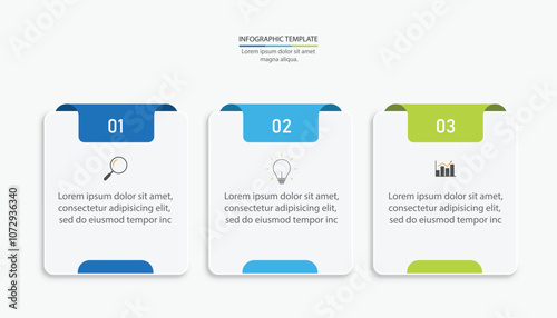 Infographic template three option, process or step for business