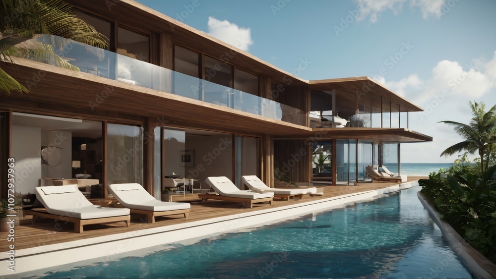 Fototapeta premium swimming pool in resort