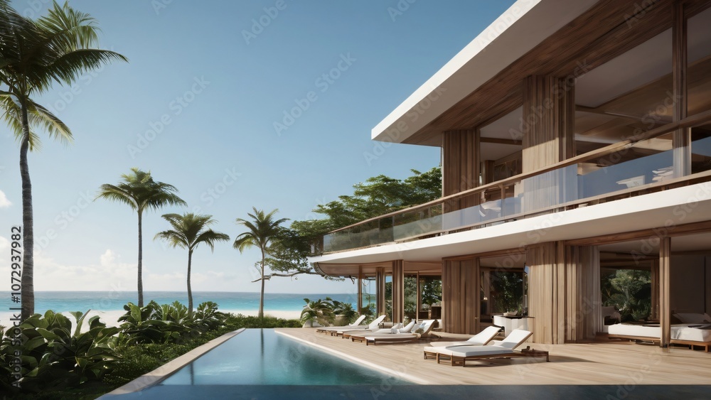 Obraz premium tropical resort pool