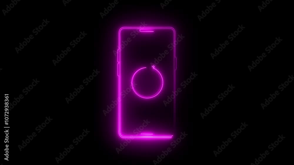 Neon glowing mobile phone rotate icon animation. Device rotation symbol . Turn your device. Flip the Gadget. Smart phone rotate concept Neon glowing mobile phone rotate icon animation. Device rotation symbol . Turn your device. Flip the Gadget. Smart phone rotate concept