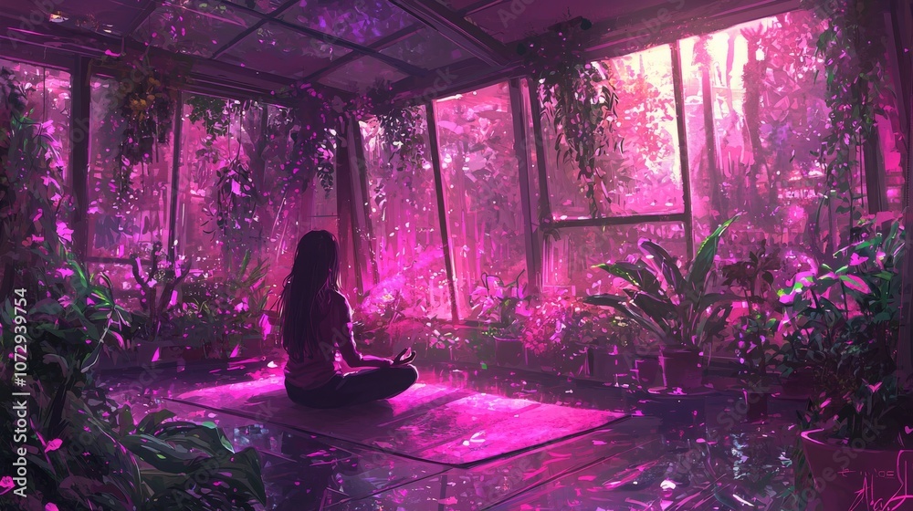 Serene Meditation in a Sunlit Garden Serene Meditation in a Sunlit Garden
