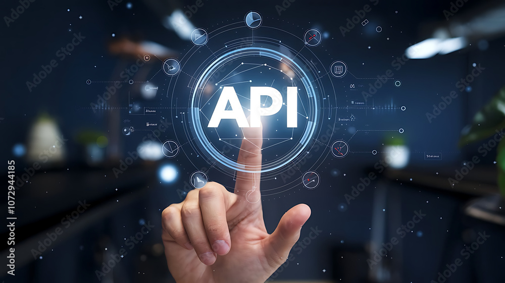 API application programming interface, a finger touch a hologram virtual interface that hologram of API, API integration, API development, JSON, API documentation, API application programming interface, a finger touch a hologram virtual interface that hologram of API, API integration, API development, JSON, API documentation,