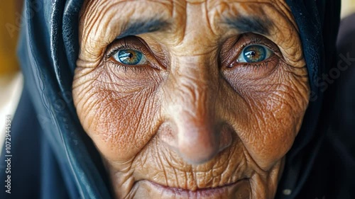 Wallpaper Mural Close-up of an old woman in Islam, capturing her serene expression Torontodigital.ca