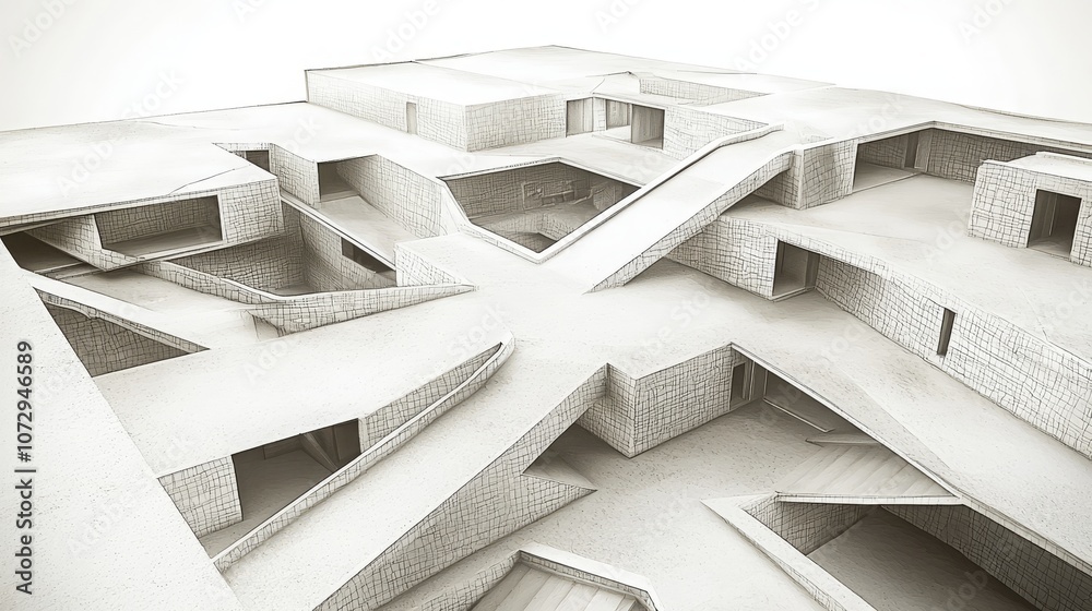 Obraz premium Creative Digital Design Blueprint of Complex Structure