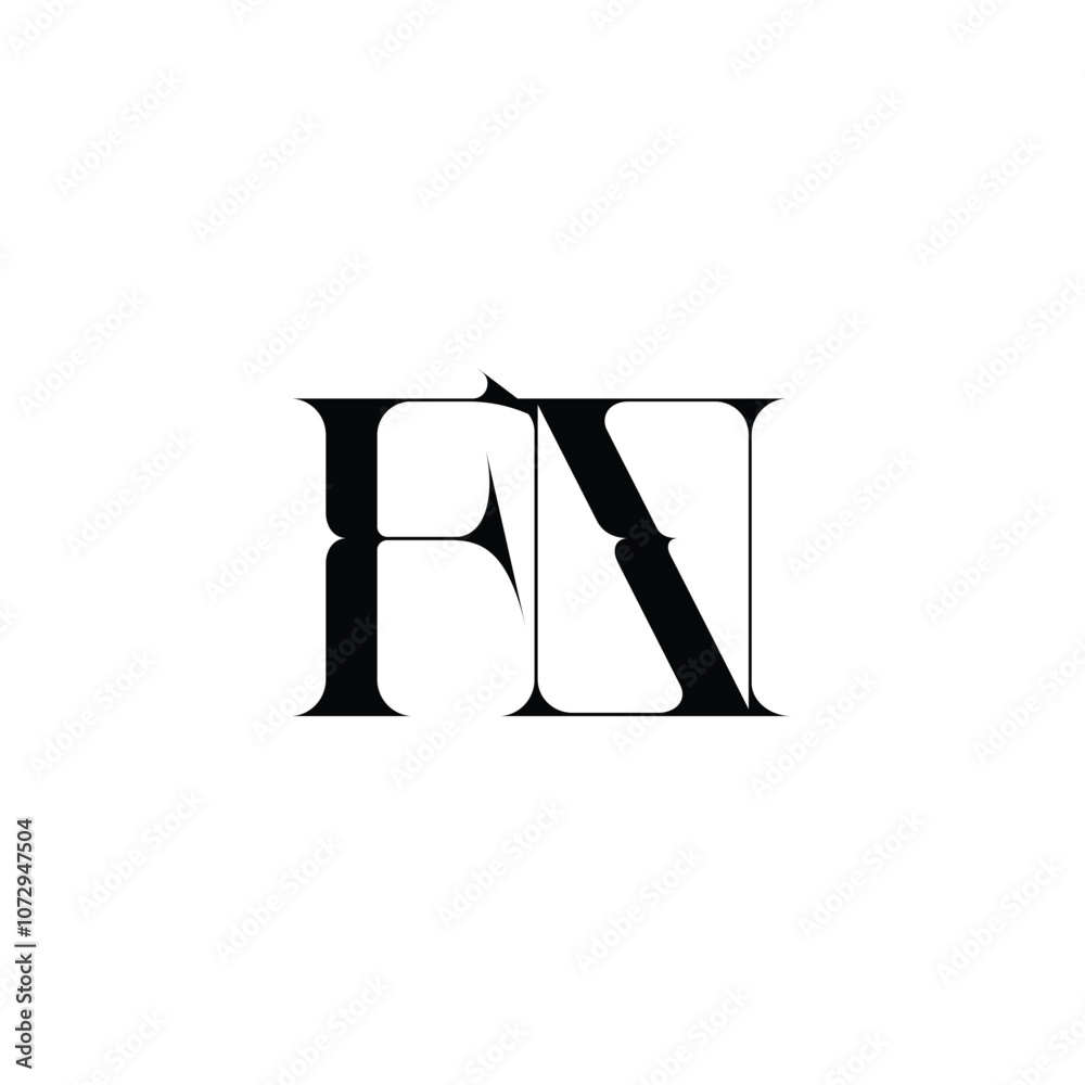 FN monogram logo design letter text name symbol monochrome logotype alphabet character simple logo FN monogram logo design letter text name symbol monochrome logotype alphabet character simple logo