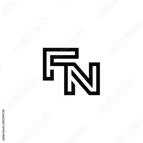 FN monogram logo design letter text name symbol monochrome logotype alphabet character simple logo