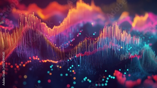 Vibrant Financial Data Visualization with Multi Colored Graphs and Charts Illustrating Stock Market Trends and Economic Analysis for Business and Investment Insights