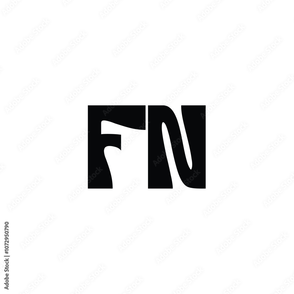 Fototapeta premium FN monogram logo design letter text name symbol monochrome logotype alphabet character simple logo