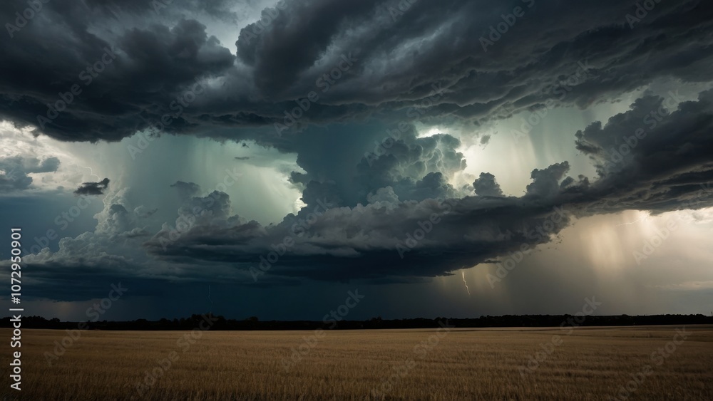 Dramatic Storm Clouds over Golden Fields Dramatic Storm Clouds over Golden Fields