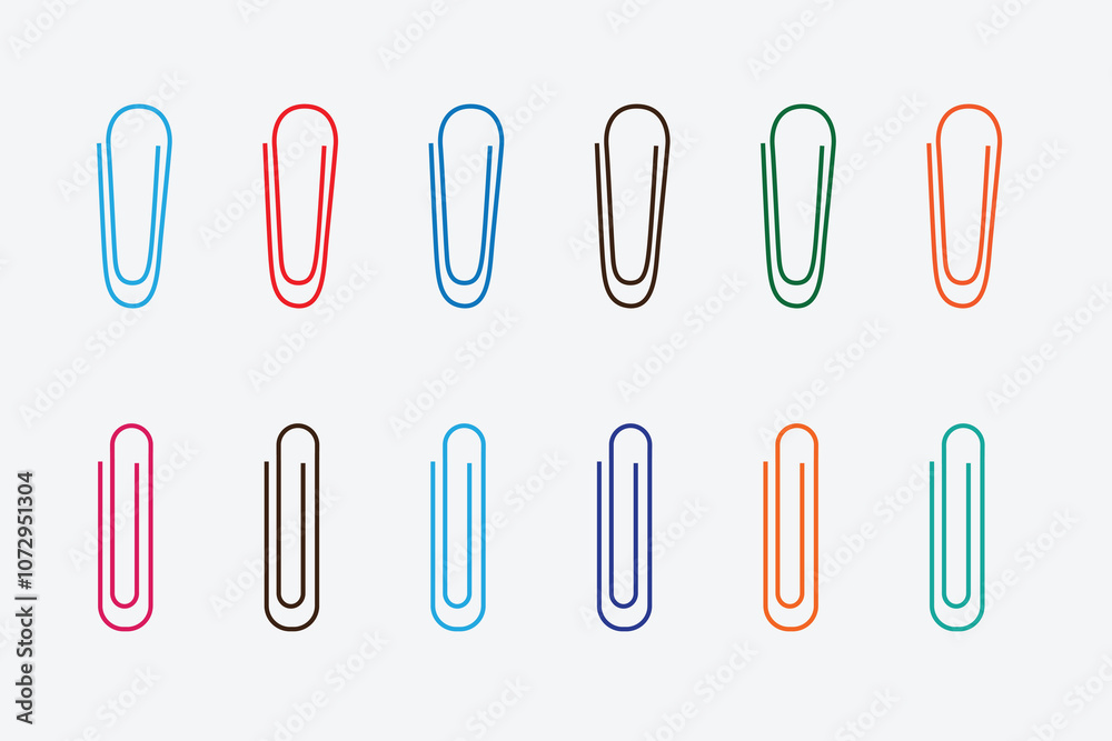 Isolated colorful paper clips on a white background Isolated colorful paper clips on a white background