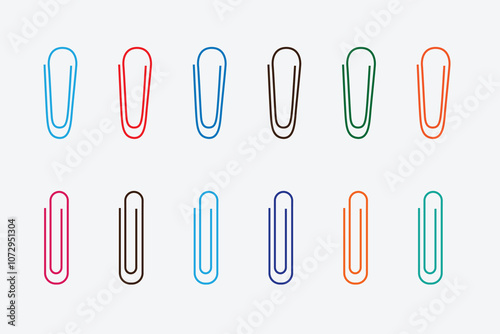 Isolated colorful paper clips on a white background