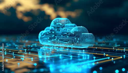 Cloud computing technology and online data storage for business network concept. Computer connects to internet server service for cloud data transfer presented service, backup .