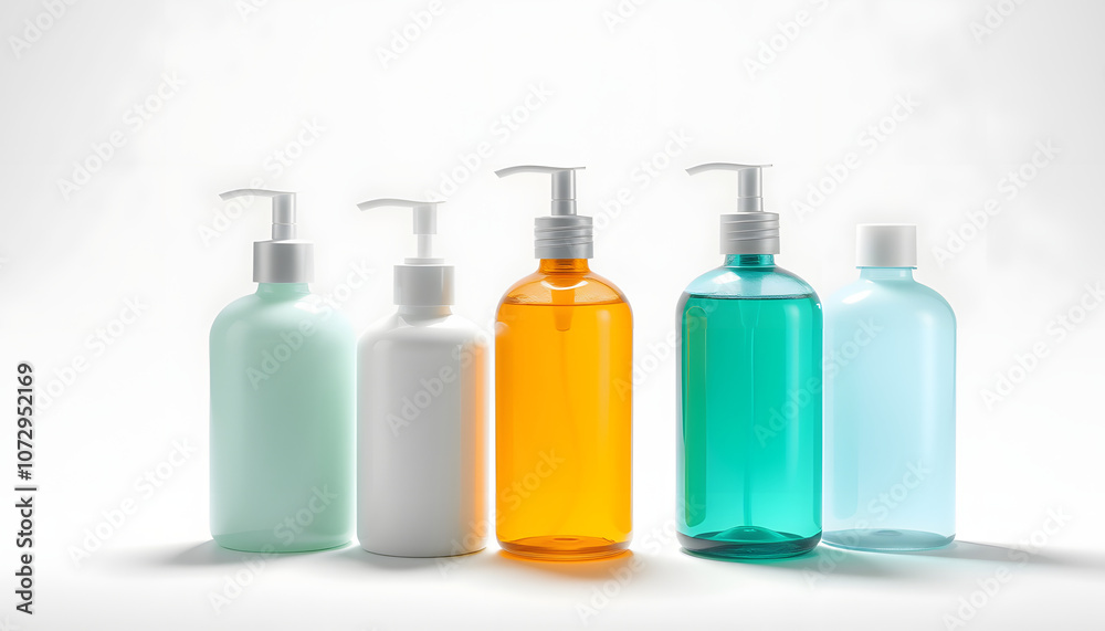 pump or dispenser bottles for cream, lotion, shampoo isolated with white highlights, png pump or dispenser bottles for cream, lotion, shampoo isolated with white highlights, png
