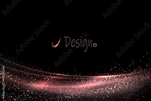 Design with isolated abstract copper tinsel on black background.