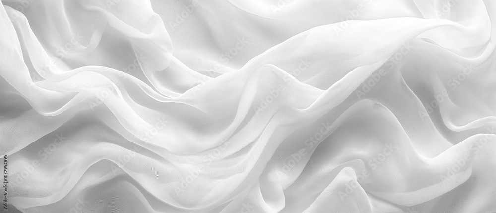 Obraz premium White Sheer Fabric Draped Texture Background