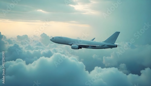 Airplane fly clouds 