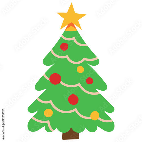 Decorated Christmas Tree Illustration