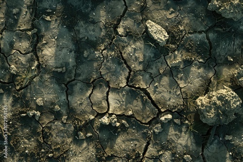 texture of dry cracked soil photo