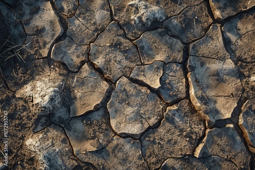 texture of dry cracked soil photo