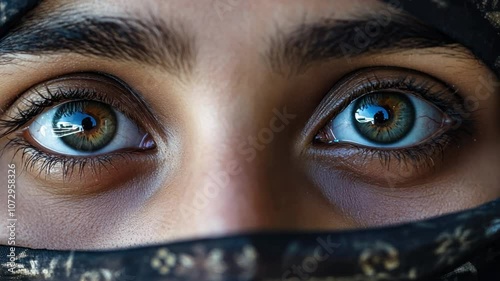 Wallpaper Mural Eyes of a Muslim woman, captured in a close-up, expressing depth. Torontodigital.ca