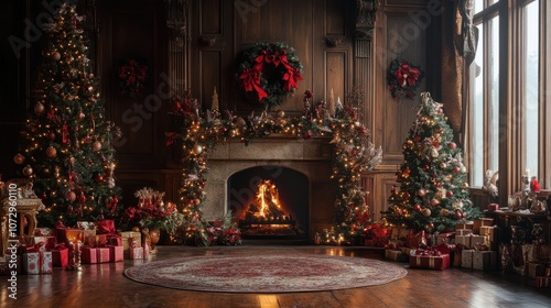 Enchanted Christmas digital backdrop for photography