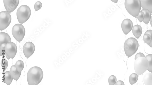 Vector luxury Balloon white background Celebration party confetti template
