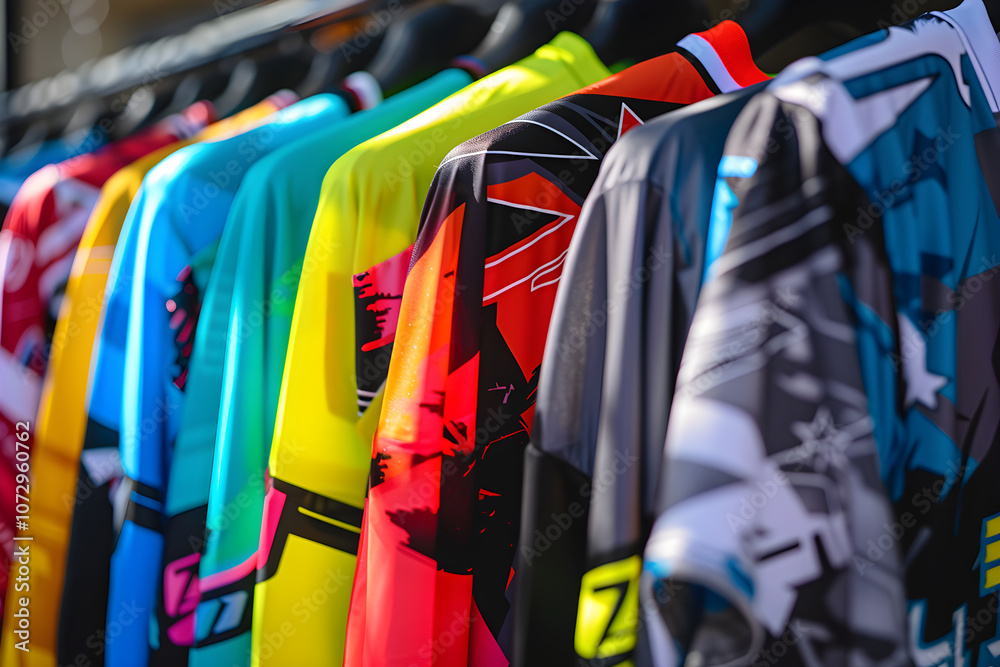 Bold and Vibrant Collection of Colorful Motocross Jerseys