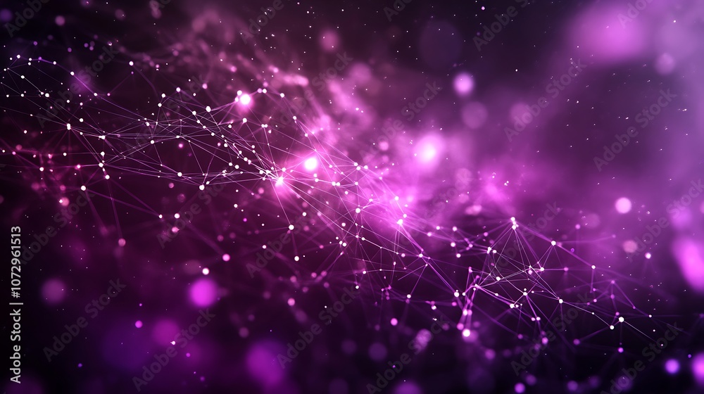 A neural network ready to start with a purple gradient color, neural network connection background A neural network ready to start with a purple gradient color, neural network connection background