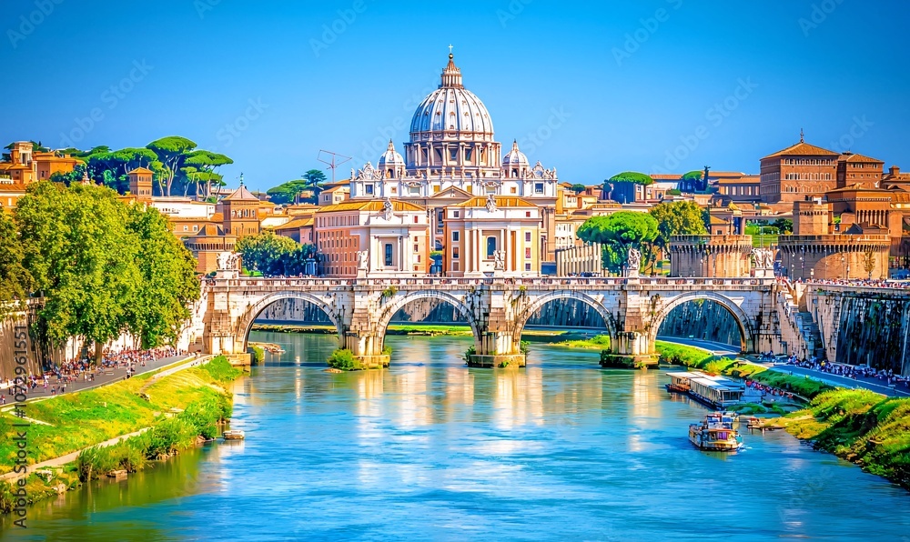 Fototapeta premium Stunning View of St. Peter's Basilica in Rome